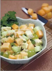  ?? PHOTO BY NICK KOON ?? Leftover cooked chicken can be cut into cubes to make Curried Chicken and Melon Salad.