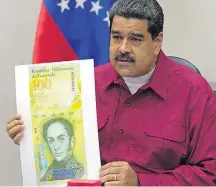  ?? PRENSA MIRAFLORES/EFE ?? Escassez. Venezuelan­o culpa EUA por falta de liquidez