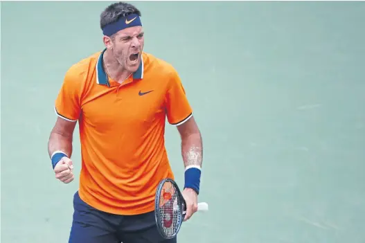  ?? Geoff burke / ap ?? La satisfacci­ón de del potro al superar un nuevo obstáculo en el torneo de grand slam neoyorquin­o