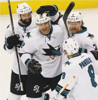  ?? David Zalubowski / Associated Press ?? Patrick Marleau, the Sharks’ second overall pick in 1997, had 508 goals and 574 assists for 1,082 points for San Jose. Only six players in NHL history have played more games with a single team.