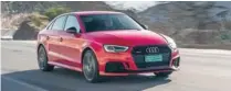  ??  ?? The 2018 Audi RS 3 features an all-new generation of the Audi five-cylinder engine which produces 400 hp and 354 lb/ft of torque.