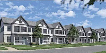  ?? PROVIDED BY SIMONSON + ASSOCIATES ARCHITECTS ?? A rendering from Simonson + Associates Architects depict Townhomes at Creekside, a major site developmen­t the city will construct at 3216 Tripp Street in the Baker subdivisio­n.