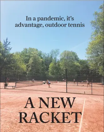  ?? Contribute­d photos ?? The Wire Mill Racquet Club in North Stamford is one of the few outdoor clubs that is currently open. The club, which has been in the city for more than 50 years, is family owned. “Tennis is made for social distancing; it’s a non-contact sport,” said Wire Mill co-owner Ricardo Leon.