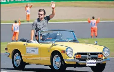  ??  ?? UNDÉCIMO. Fernando Alonso terminó fuera de los puntos el GP de Japón después de salir último.