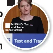  ??  ?? MISSING: Test and Trace boss Harding