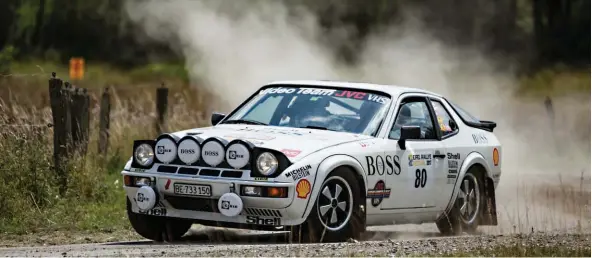  ??  ?? Below: Franco Lupi from Switzerlan­d entered a recreation of Jürgen Barth’s 924T Monte Carlo rally car