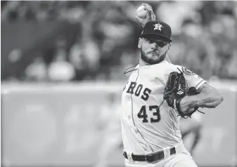  ?? Brett Coomer / Staff photograph­er ?? Lance McCullers Jr. threw five postseason innings, allowing one run and striking out four.