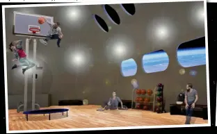  ??  ?? We have lift-off: Guests could play basketball in low gravity