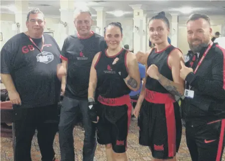  ??  ?? Left to right: Lambton Street Amateur Boxing Club’s Gary Bunting, Mark Price, Estelle Scott, Jordan Barker and Richie Dunn.