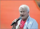  ?? Allen J. Schaben
Los Angeles Times ?? CHARLES MARTINET, who has voiced Mario in Nintendo’s f lagship video game, speaks at E3.