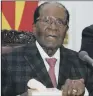  ??  ?? BAFFLING MOVE: Mugabe during his TV speech, when he was expected to resign.