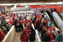  ?? LEON STAFFORD / AJC ?? Inadequate staffing, poor communicat­ion and ineffectiv­e crowd control led to chaos at MARTA’s Five Points Station after the college football championsh­ip last month, an official said.