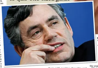  ??  ?? SORES POINT: Former PM G Gordon Brown bites his nails