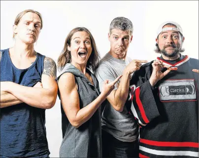  ?? SUBMITTED PHOTO. ?? Jason Mewes, Harmony Wagner and Jason Rogerson successful­ly got a copy of their film Kooperman into the hands of Hollywood director Kevin Smith.