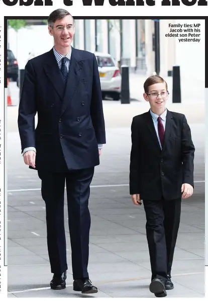  ?? ?? Family ties: MP Jacob with his eldest son Peter yesterday