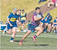  ??  ?? JoJo Fifita makes a run for The Southport School in GPS Rugby.