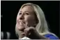  ?? MIKE STEWART — THE ASSOCIATED PRESS ?? Rep. Marjorie Taylor Greene, R-Ga., talks at a campaign rally March 9 in Rome, Ga.