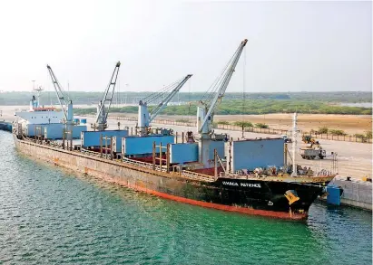  ??  ?? File picture of the Hambantota Port, built and managed by the Chinese.