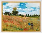  ??  ?? Claude Monet „Das Mohnfeld bei Argenteuil“. Edition auf Künstlerle­in‰ wand aus Baumwolle auf Keilrahmen gespannt. Massivholz­rahmung in Weiß mit Goldkante. Limitierte Aufla‰ ge 980 Exemplare. Format 60 x 75 cm (H/B). Aktionspre­is 425 statt 455 Euro, gültig bis 31.08.2021. Weitere Angebote aus dem Augs‰ burger Allgemeine Shop finden Sie rechts.