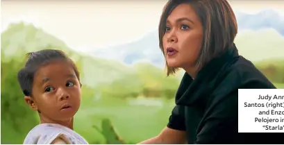  ??  ?? Judy Ann Santos (right) and Enzo Pelojero in “Starla”