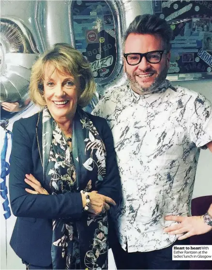  ??  ?? Heart to heart With Esther Rantzen at the ladies’ lunch in Glasgow