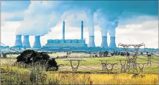  ??  ?? POWER GENERATOR: Eskom’s Duvha power station outside eMalahleni in Mpumalanga is one of the coal-fired power stations in operation