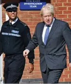  ??  ?? Boris Johnson meeting police yesterday