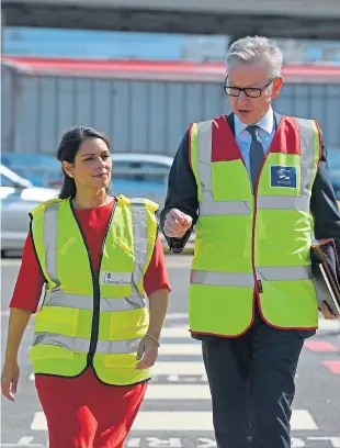  ?? Picture: PA. ?? Gove and Priti Patel at the port.