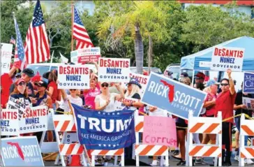  ?? AFP ?? Protesters demonstrat­e outside the Broward County Supervisor of Elections office on Saturday in Florida.