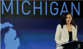  ?? ?? Governor Gretchen Whitmer of Michigan has proudly announced that 100,000 people have applied for her state’s free college program. Photograph: Jeff Kowalsky/AFP/Getty