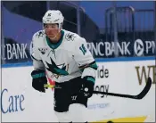  ?? JEFF ROBERSON – THE ASSOCIATED PRESS ?? Fourth-year NHL player Ryan Donato joined the Sharks this season via an Oct. 5 trade with the Minnesota Wild.