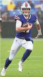  ?? MITCH STRINGER/USA TODAY SPORTS ?? The Bills hoped to let rookie Josh Allen develop in a backup role, but he’ll start Sunday.