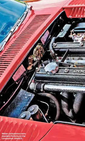  ??  ?? Weber carburetto­rs were standard-fit items on the competitio­n 2000GTS