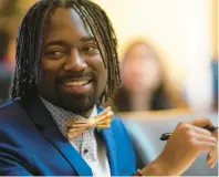  ?? JAY PAUL/STAFF ?? Delegate Nadarius E. Clark, D-Portsmouth, smiles during a session of the Virginia General Assembly on Feb. 24 in Richmond.