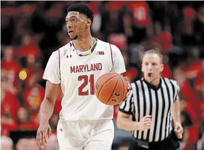  ?? ASSOCIATED PRESS FILE PHOTO ?? The Hamilton Honey Badgers of the Canadian Elite Basketball League have signed former Maryland forward Justin Jackson.