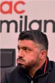  ?? ANSA ?? Rino Gattuso, 39 anni, allena il Milan da nove partite