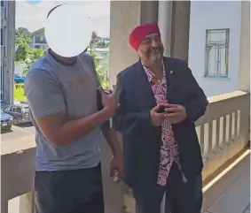  ?? Photo: Ashna Kumar ?? Former Government MP Balmindra Singh (right), outside Suva Magistrate­s Court on October 29, 2018.