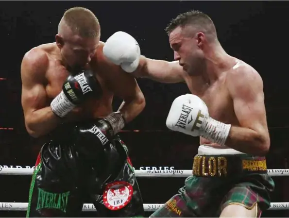  ?? PHOTO:ACTION IMAGES VIA REUTERS/LEE SMITH ?? BRUISER: Taylor impresses as he takes the IBF title from Baranchyk