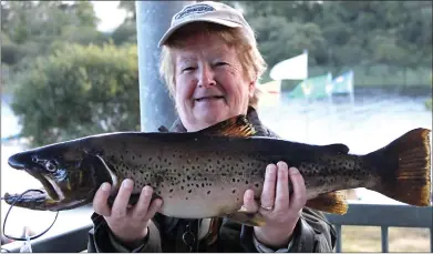  ?? ?? Margaret Rooney, winner of the heaviest brown trout – at 6lb 14oz – and who also won the Best Lady Angler and Best Southern Angler titles.