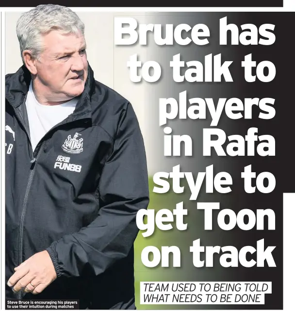  ??  ?? Steve Bruce is encouragin­g his players to use their intuition during matches