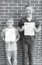  ?? Submitted photo ?? Cutter Morning Star students Jacob Harbin, left, and Cole Felts were recently announced among the state’s top 25 finalists for the Youth Entreprene­ur Showcase business plan competitio­n for students in grades 5-8. Harbin and Felts developed The Wandery...
