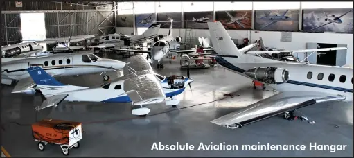  ??  ?? Absolute Aviation maintenanc­e Hangar