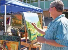  ?? SUBMITTED PHOTO ?? Don Watson of Glenwood demonstrat­es oil painting at the 2018 Arts & The Park. During this year’s festivitie­s, Watson will be at Art Springs on Saturday, April 27, and Sunday, April 28, and will have a demonstrat­ion on oil painting, watercolor painting and ink on paper. Watson will also participat­e in the Arts & The Park Studio Tours at his painting and drawing studio in Glenwood.