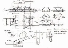  ??  ?? Above left: Early in the Type 356 project the versatile Erwin Komenda penned a tubular space frame to carry VW suspension and drive train. He detailed one ofthe conical joints that allowed the rear of the frame to be easily detached