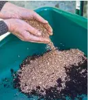  ??  ?? Horticultu­ral grit can be used to aid drainage in potting mixes