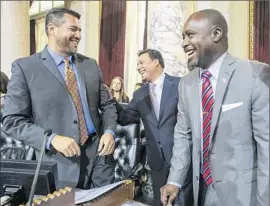  ?? Irfan Khan
Los Angeles Times ?? FELIPE FUENTES, left, who represents the northeast Valley, may be the first council member in decades to leave after one term without seeking another office.