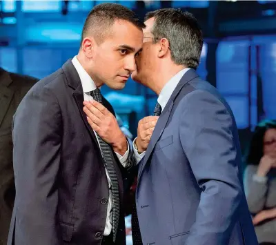  ?? Di martedì (Imagoecono­mica) ?? Su La7 Il vicepremie­r M5S Luigi Di Maio, 32 anni, ieri ospite di Giovanni Floris, 51, nel programma