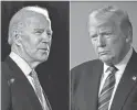  ?? AP ?? According to recent polling, Joe Biden, left, takes a slight lead over Donald Trump in a head-to-head matchup for the general election.