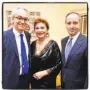  ??  ?? Italian Consul General Lorenzo Ortona (left), honoree Maria Manetti Shrem and Italian Ambassador to the U.S. Armando Varricchio.