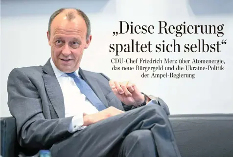  ?? ANDREAS BUCK / FUNKE FS ?? Übt heftige Kritik an Bundeskanz­ler Olaf Scholz: CDU-CHEF Friedrich Merz.